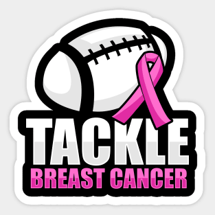 'Tackle Breast Cancer Football' Breast Cancer Gift Sticker